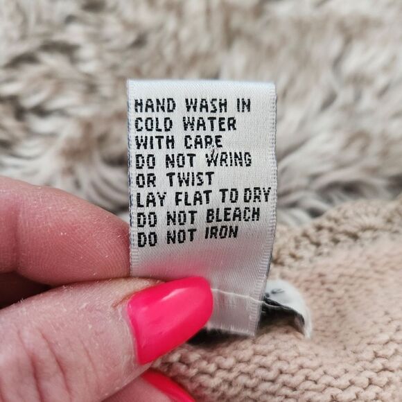 Kimberly Hope Vintage Knit, Embroidered, and Beaded Cardigan Sweater Beige Med - Picture 6 of 10